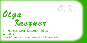 olga kaszner business card